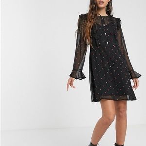 ASOS layered River Island black/red heart dress